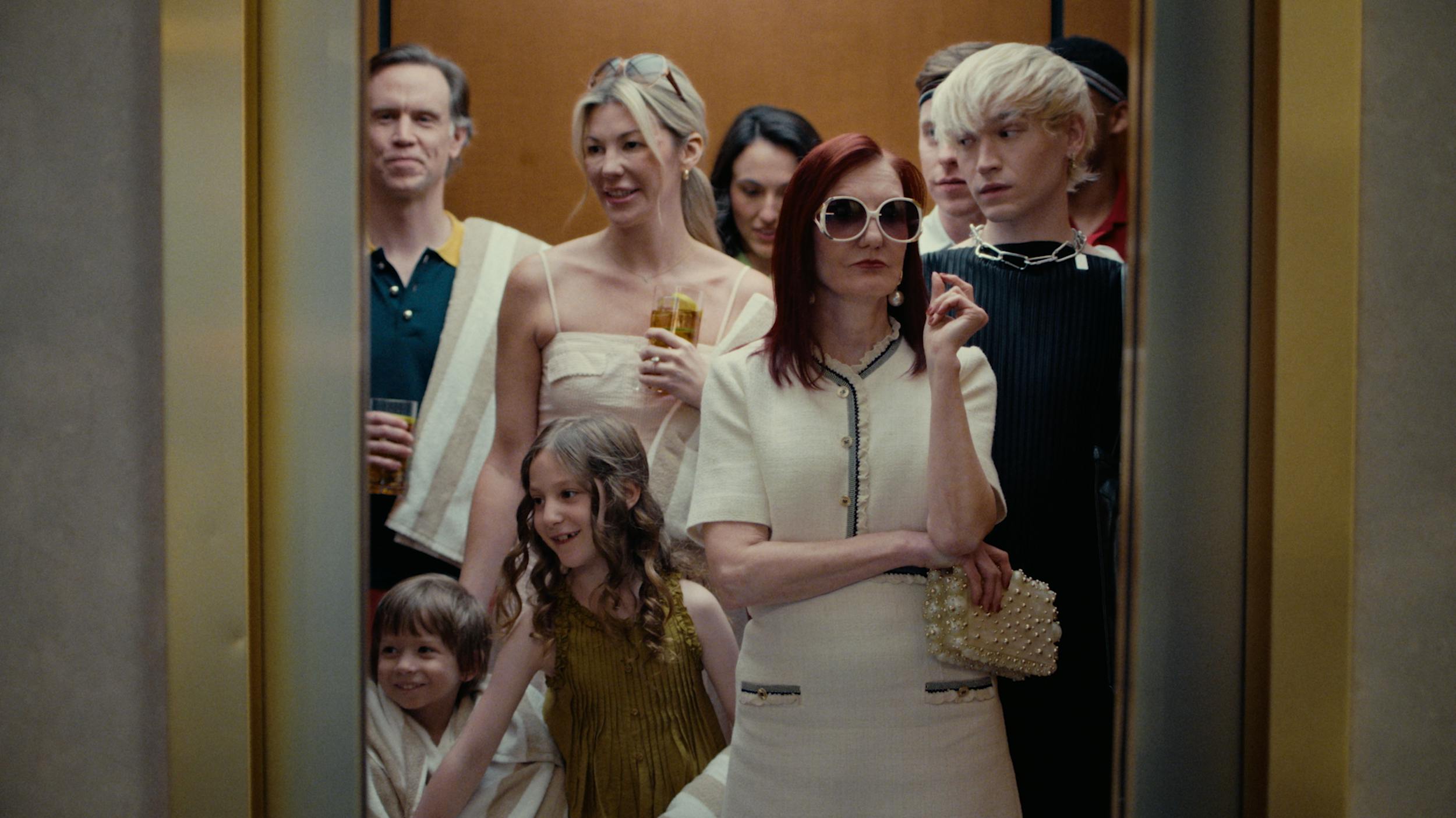 Family group standing together in a doorway, representing lifestyle storytelling and character-driven scenes in professional video production