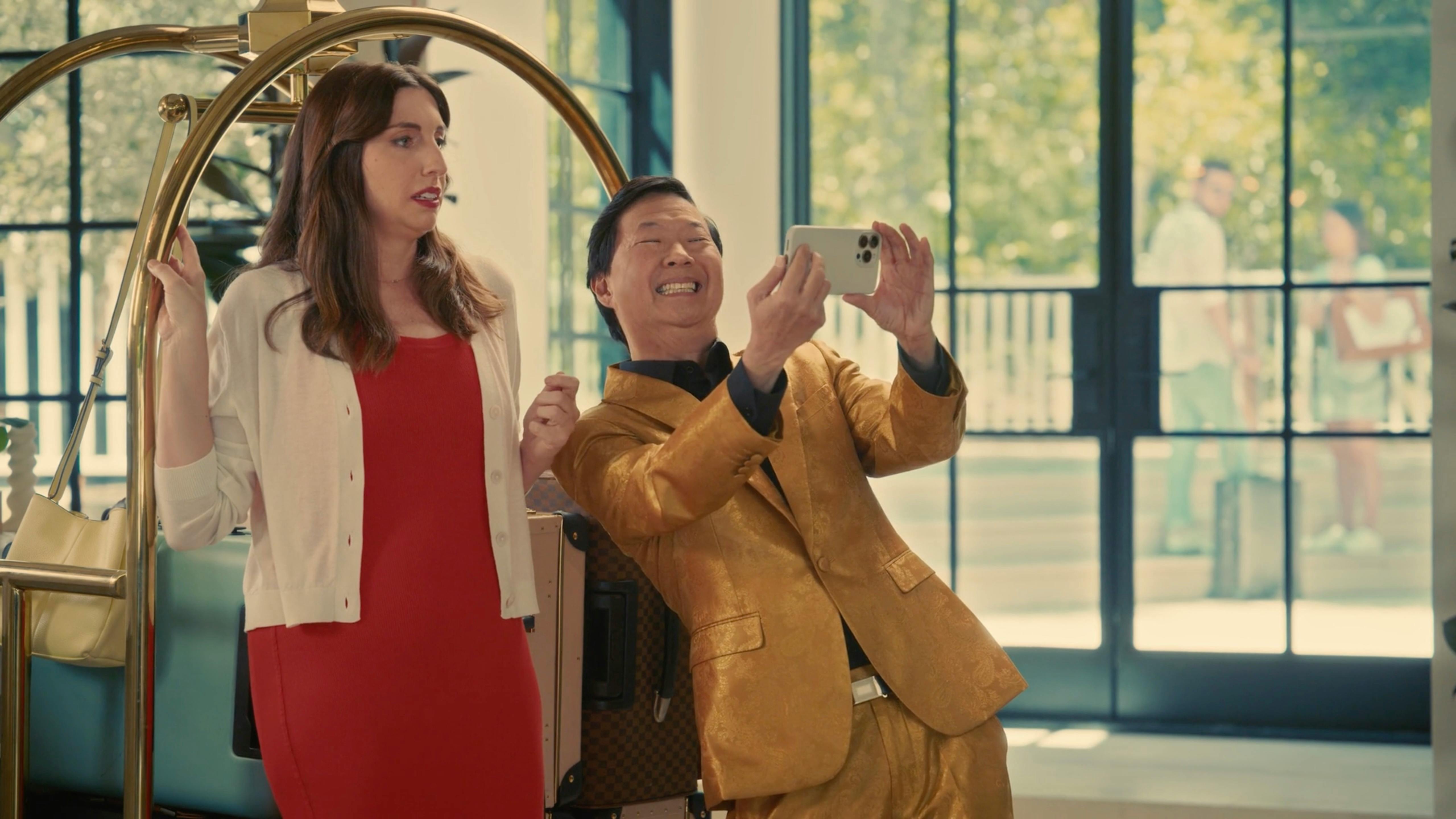 Actors performing a humorous scene for a commercial video production company producing marketing videos