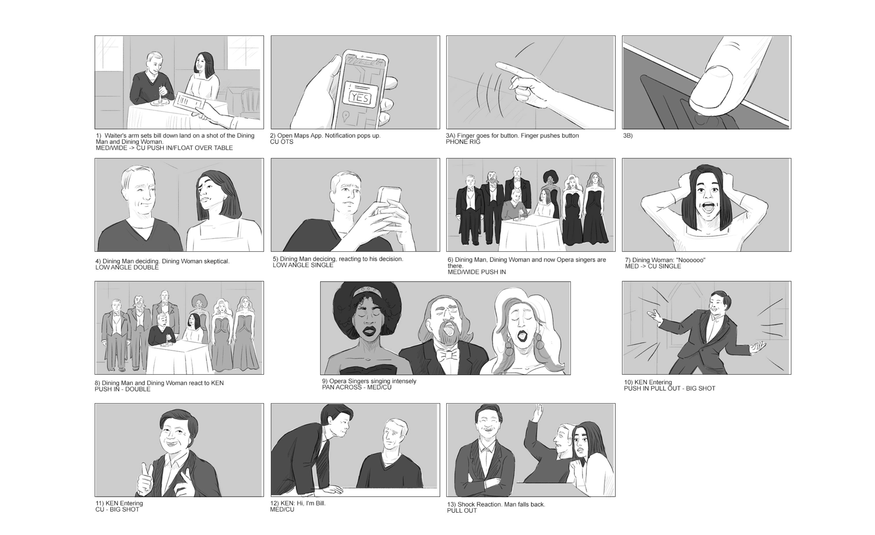 Graphic storyboard and design layout by a motion graphics company creating animated marketing videos for business