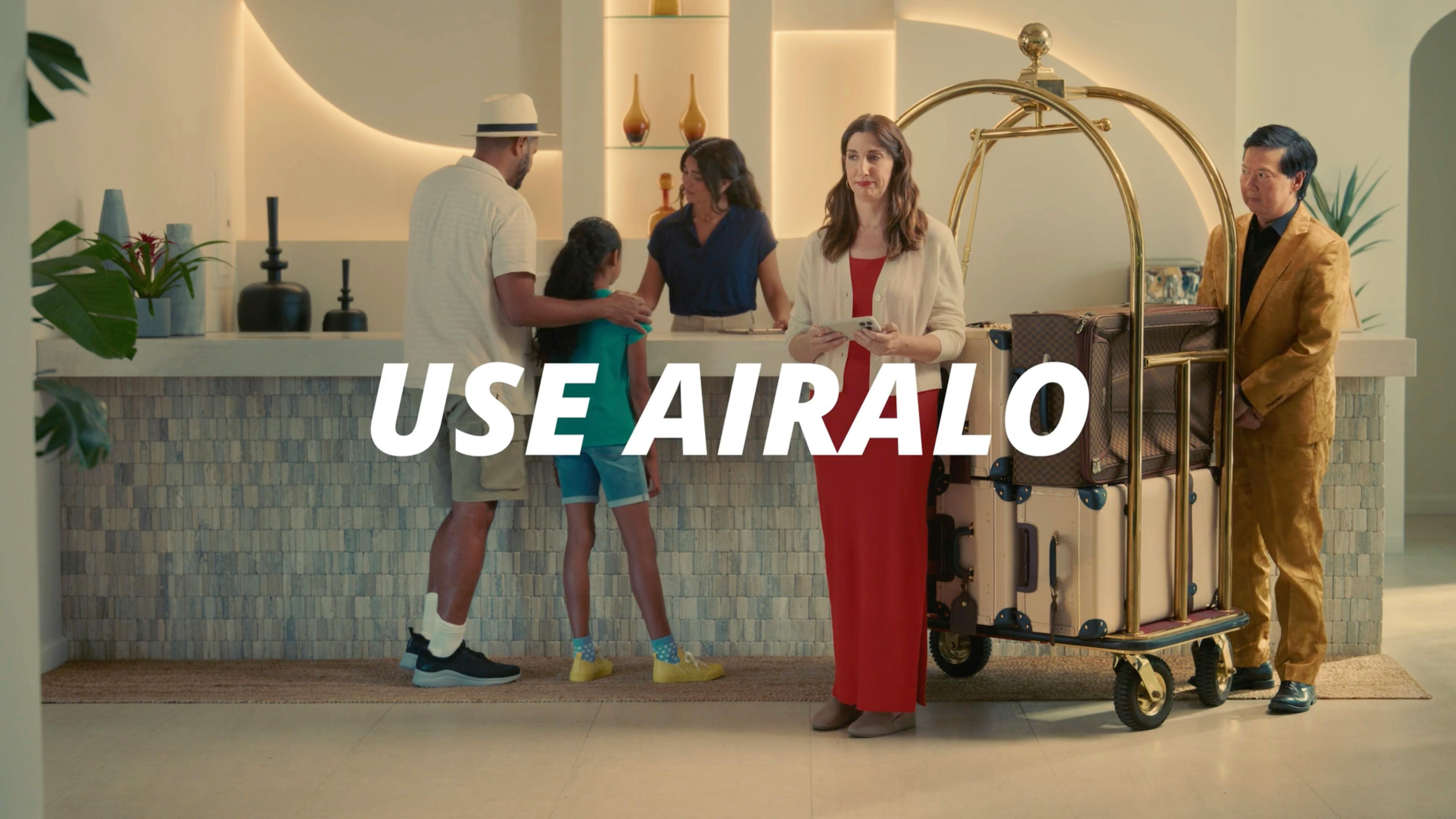 Hotel lobby scene with actors and branding created by a commercial video production New York team