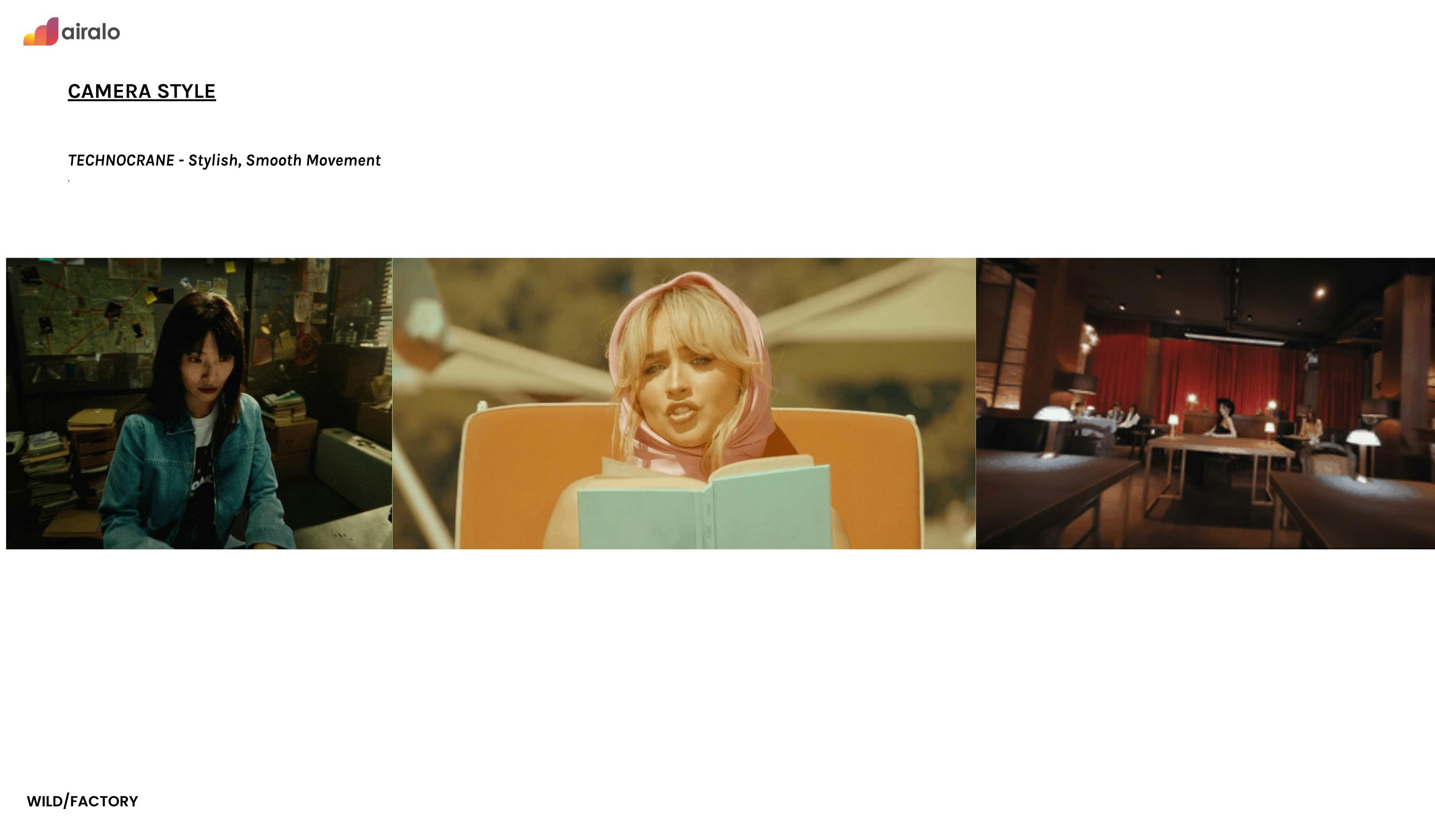 Production document showing a woman reading in a warmly lit restaurant setting, developed by an integrated AI video production company for branded content and commercial video production services