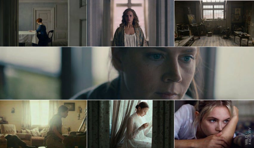 Film still collage from a commercial video production company showing cinematic directing and production services