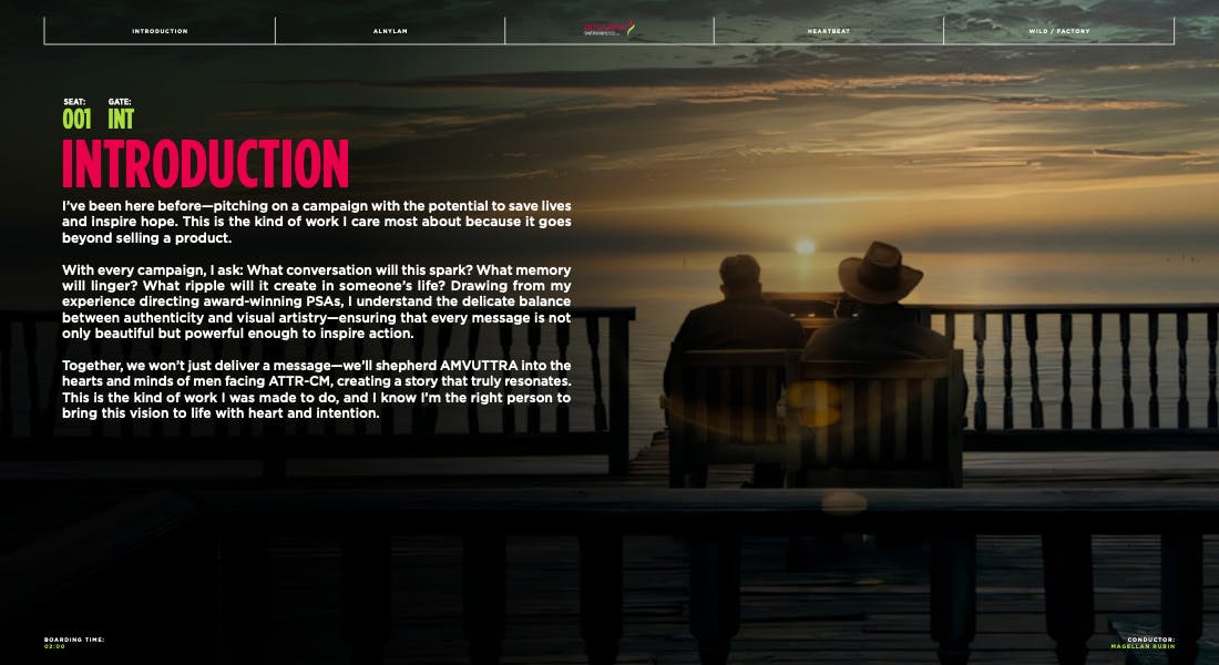 Portfolio preview layout for best commercial directors featured by an award winning video production company