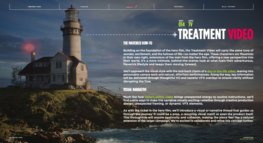 Lighthouse landscape on an ad campaigns for brands page by a full service video production company