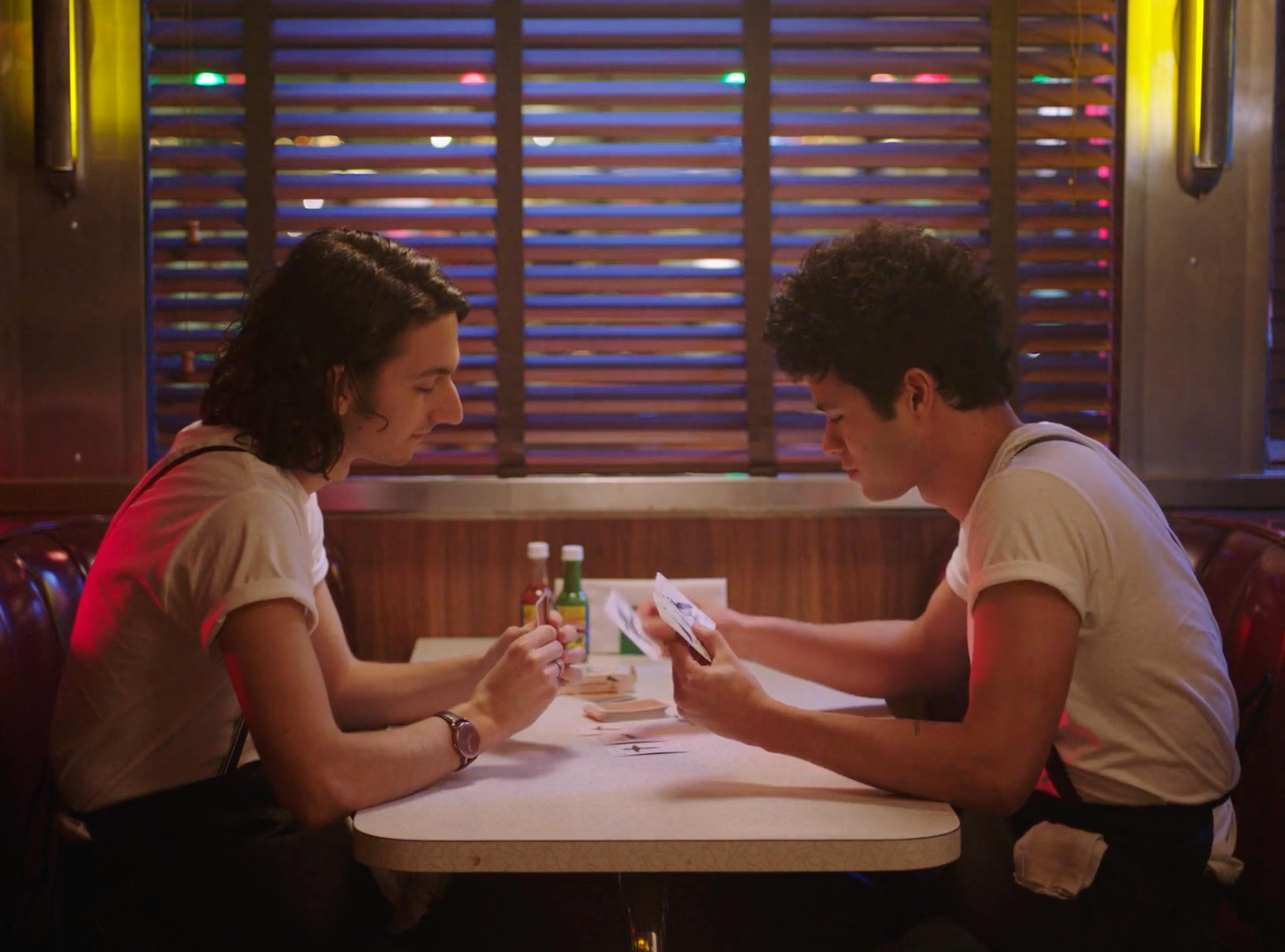 Diner conversation scene from MICHAA fashion brand film production in New York