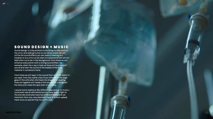 Close-up of medical equipment on a media production placement strategy slide by a commercial video production company