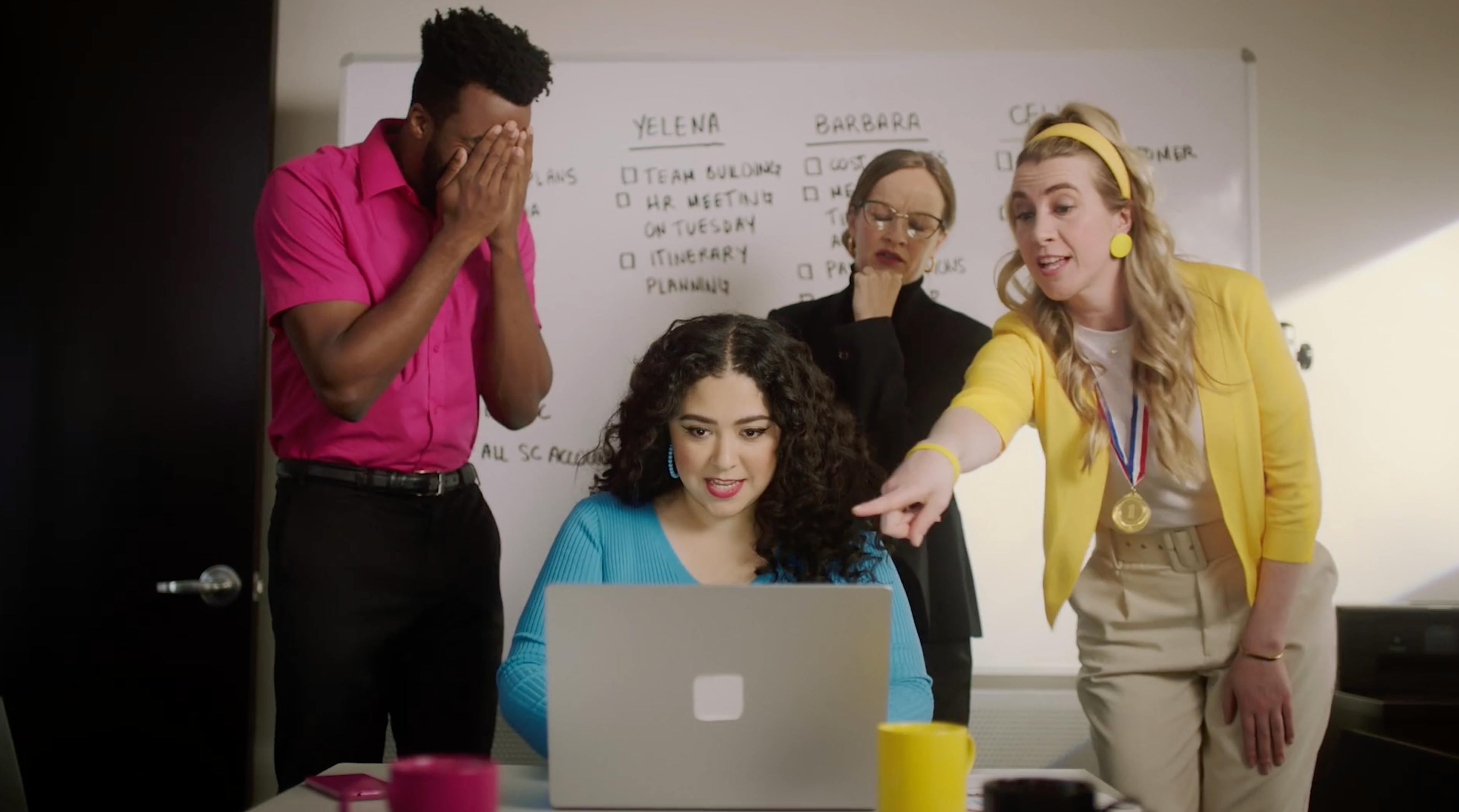 Branded series office group from Brother’s episodic entertainment campaign produced in New York.