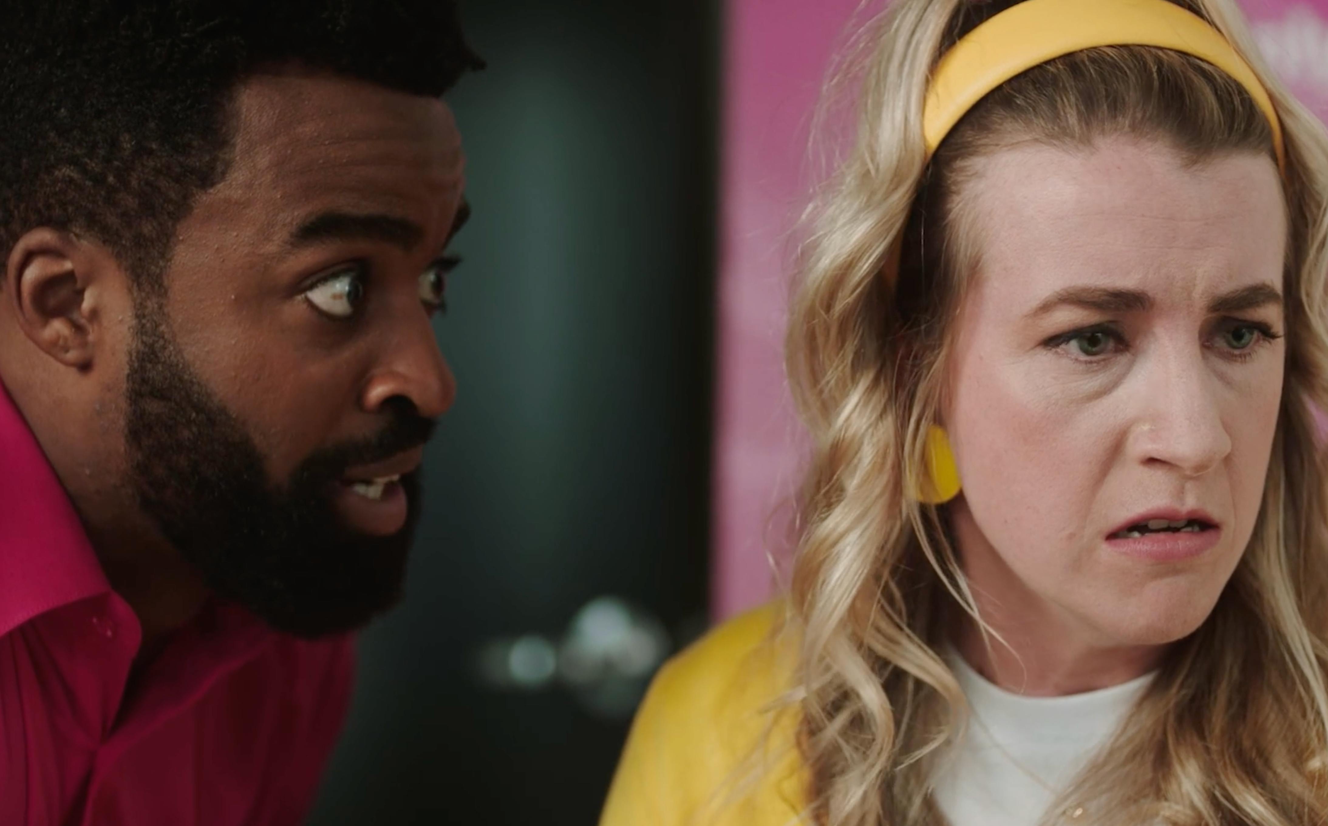 Branded series reaction scene from the New York office comedy and episodic content production.