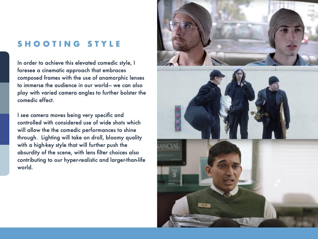 Shooting style and character references for Commercial Video Production Los Angeles at LAX Bank.