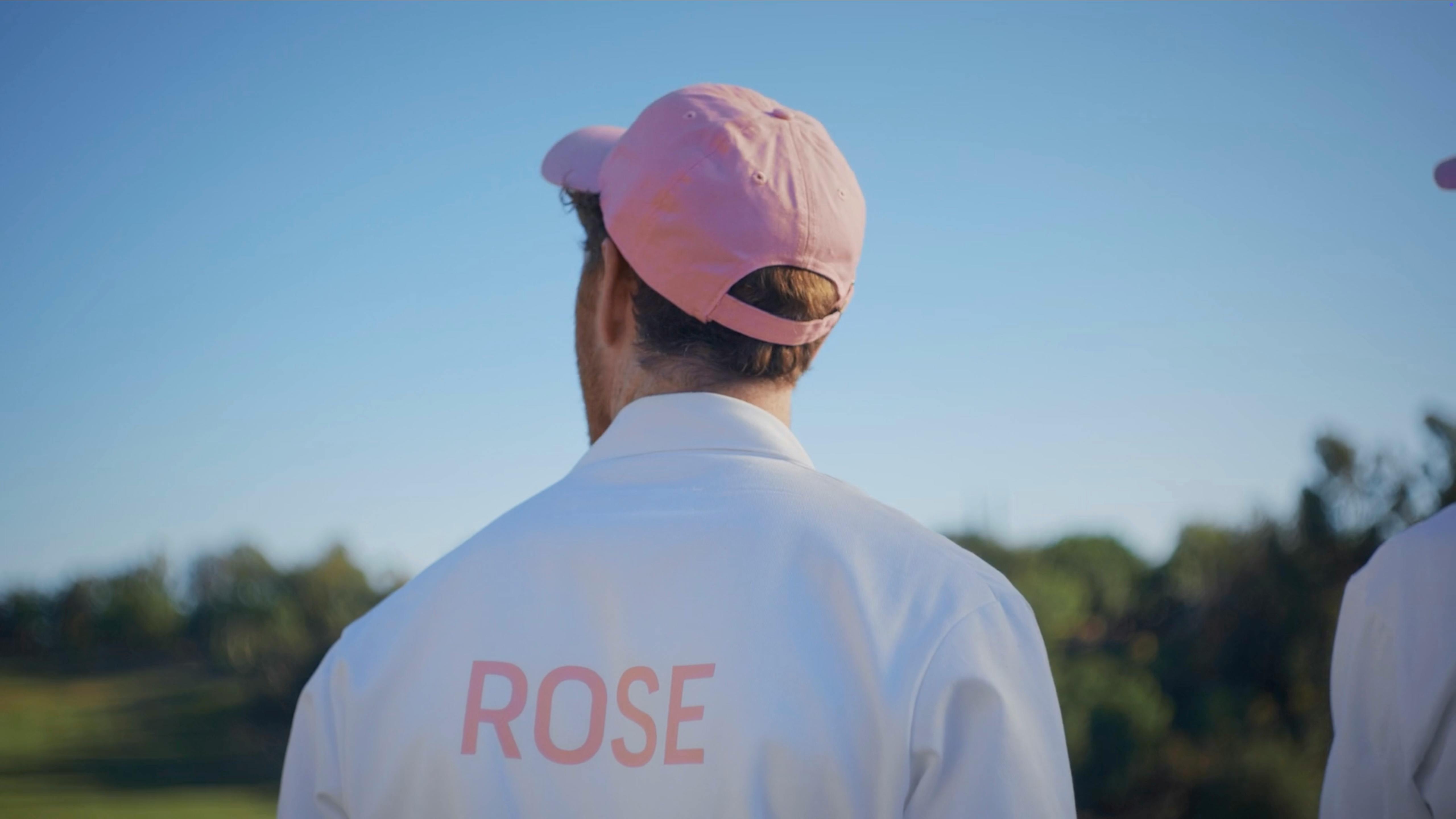 Back view of a golfer in a pink cap during an advertising photography California campaign shoot