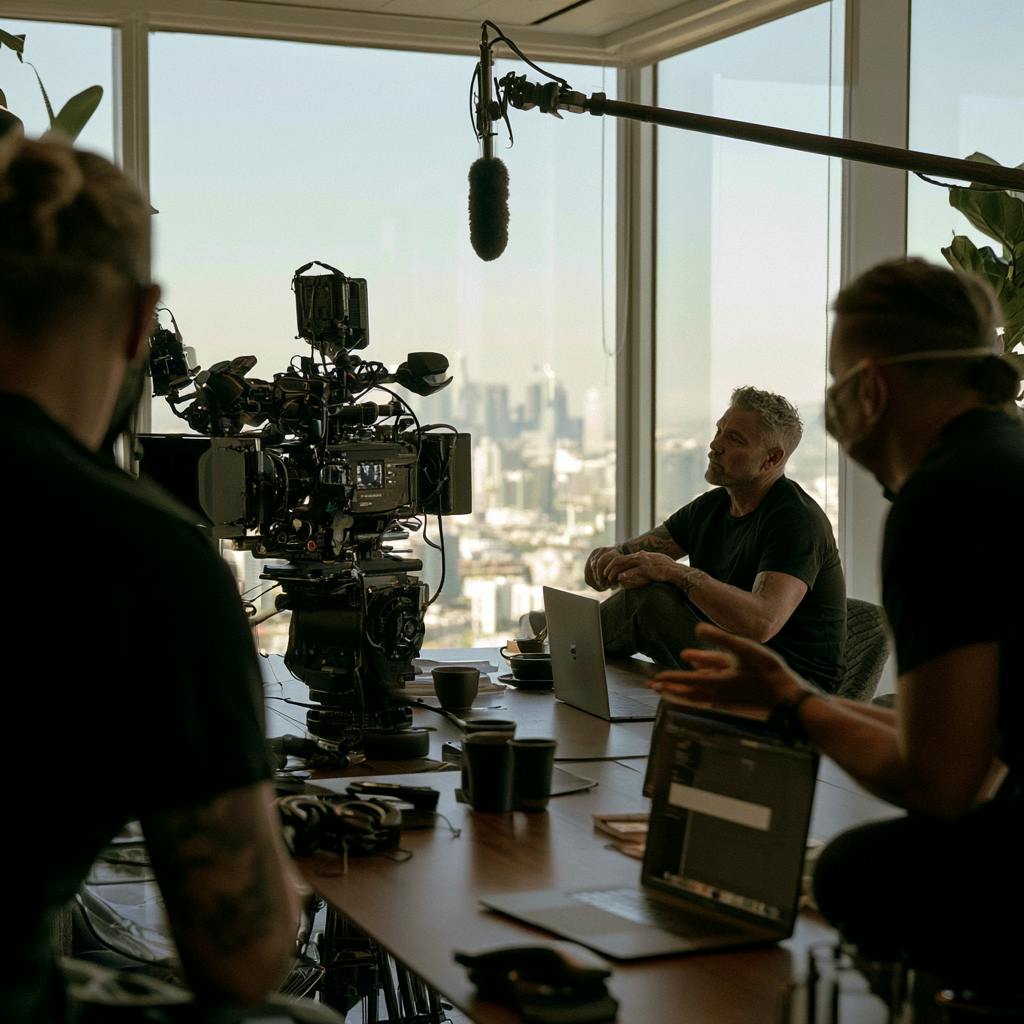 Branded video content created through NYC video production with a professional crew filming on set.