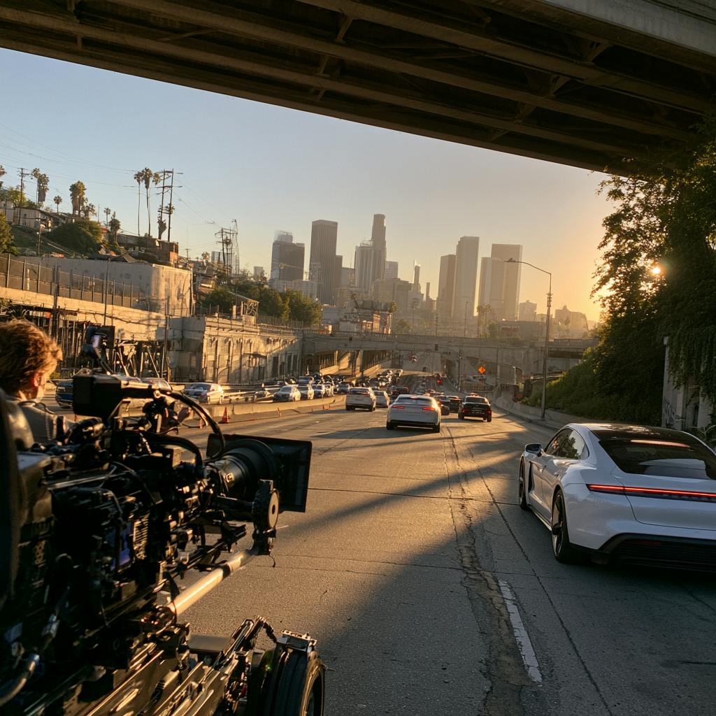 Branded video content production in Los Angeles with a professional film crew shooting a commercial campaign.